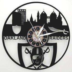 OAKLAND RAIDERS vinyl record clock clocks